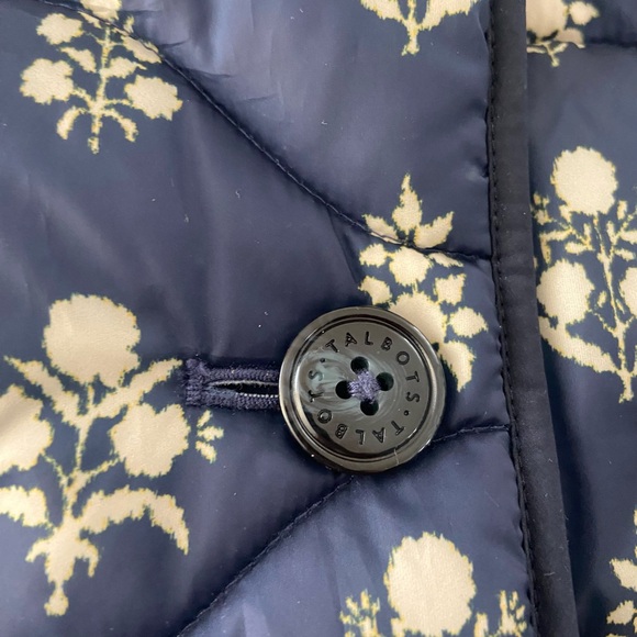 TALBOTS Quilted Collarless Jacket - Ditsy Foulard - Picture 12 of 12